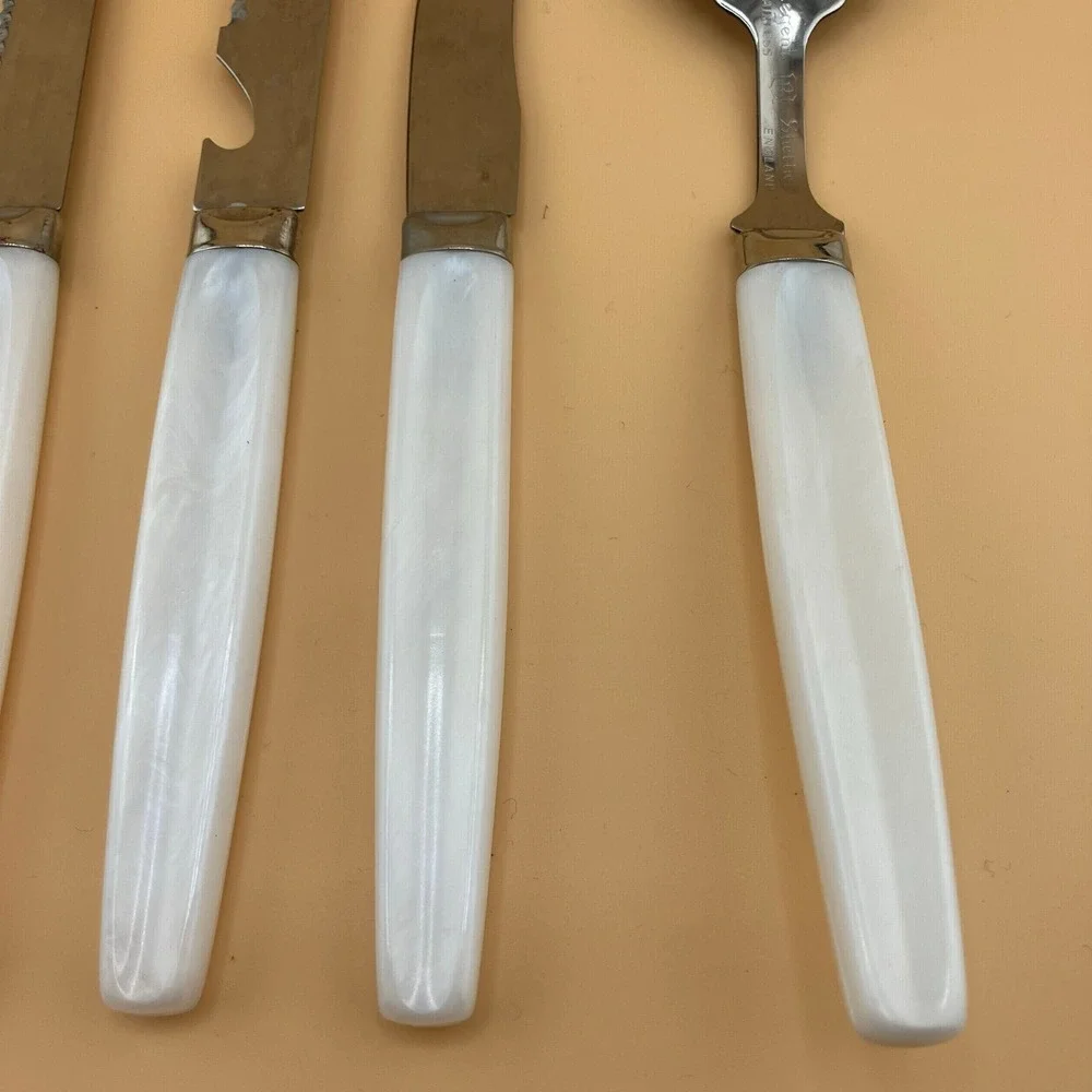 6 Piece Set Vintage Stainless Pearly Handle Charcuterie Regent Sheffield England